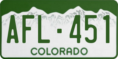 CO license plate AFL451