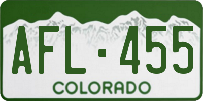 CO license plate AFL455