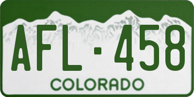 CO license plate AFL458