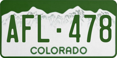 CO license plate AFL478