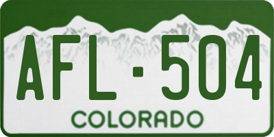 CO license plate AFL504
