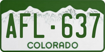 CO license plate AFL637