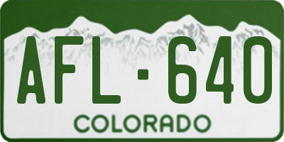 CO license plate AFL640