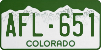 CO license plate AFL651