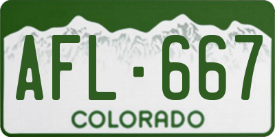 CO license plate AFL667