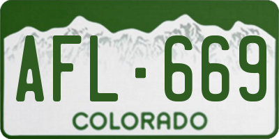 CO license plate AFL669