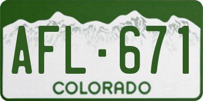 CO license plate AFL671