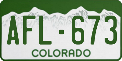 CO license plate AFL673