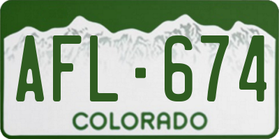 CO license plate AFL674