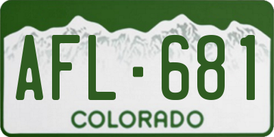 CO license plate AFL681