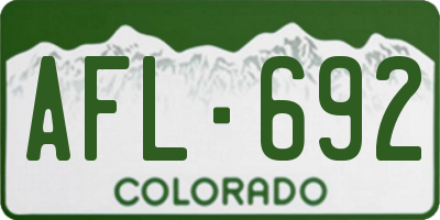 CO license plate AFL692