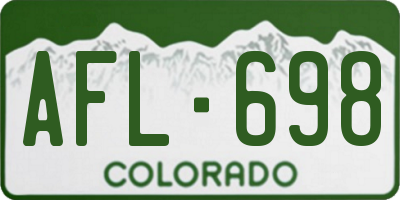 CO license plate AFL698
