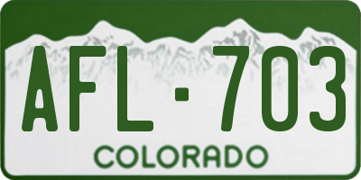 CO license plate AFL703