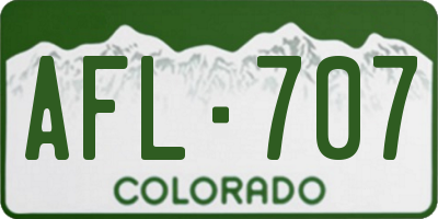 CO license plate AFL707