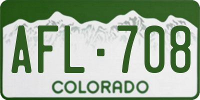 CO license plate AFL708