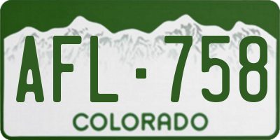 CO license plate AFL758
