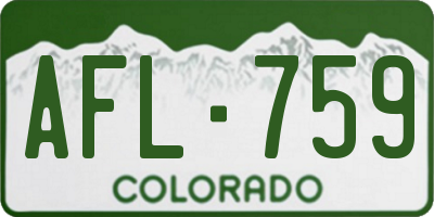 CO license plate AFL759