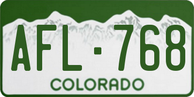 CO license plate AFL768