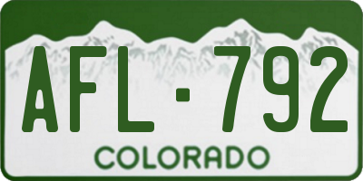 CO license plate AFL792