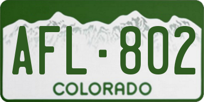 CO license plate AFL802