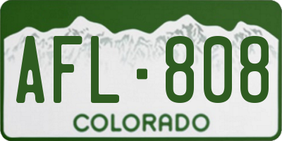 CO license plate AFL808