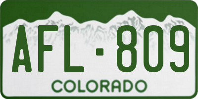 CO license plate AFL809