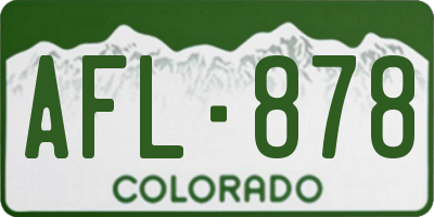 CO license plate AFL878