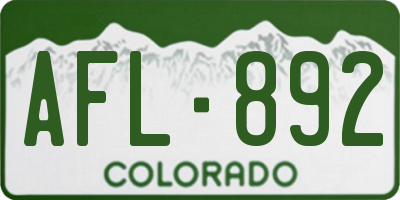 CO license plate AFL892
