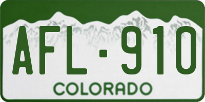 CO license plate AFL910