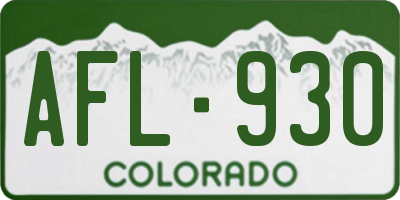 CO license plate AFL930