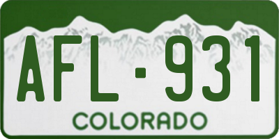 CO license plate AFL931