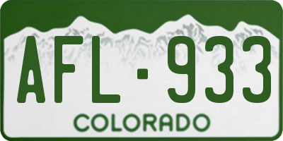 CO license plate AFL933