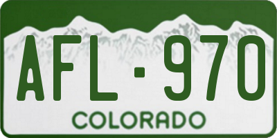 CO license plate AFL970