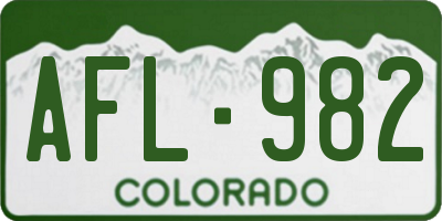 CO license plate AFL982