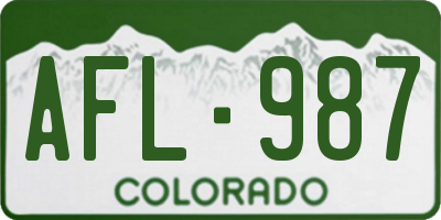 CO license plate AFL987