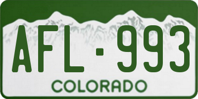 CO license plate AFL993
