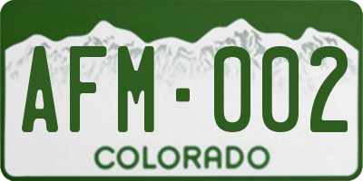 CO license plate AFM002