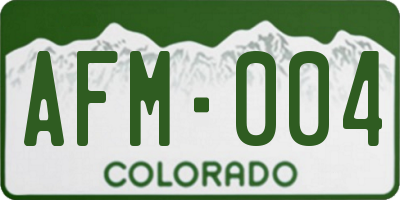 CO license plate AFM004