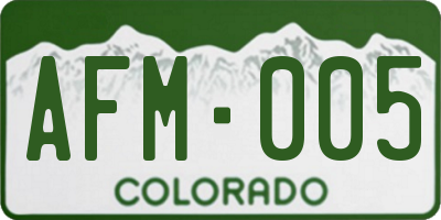 CO license plate AFM005