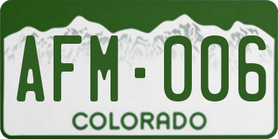 CO license plate AFM006