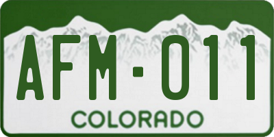 CO license plate AFM011