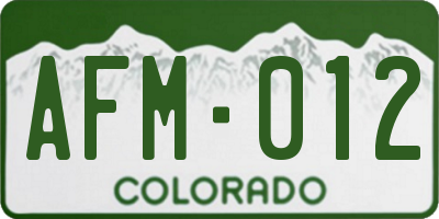 CO license plate AFM012