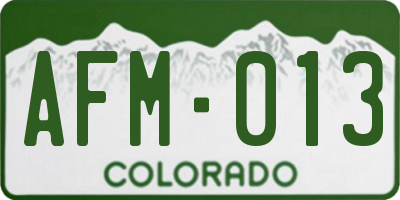CO license plate AFM013