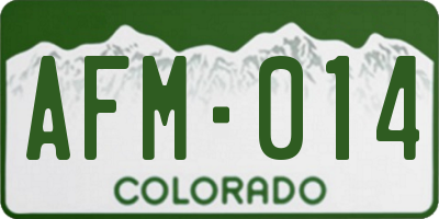 CO license plate AFM014