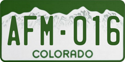 CO license plate AFM016
