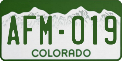 CO license plate AFM019