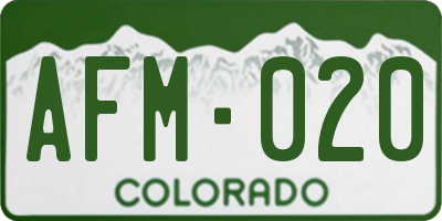 CO license plate AFM020
