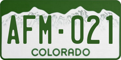 CO license plate AFM021