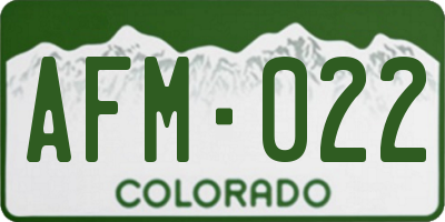 CO license plate AFM022