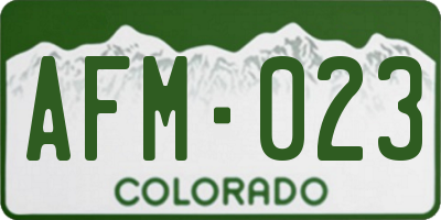 CO license plate AFM023